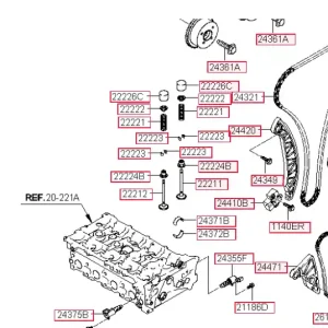 Jeszcze taniej - Prowadnica łańcucha rozrządu Hyundai IX35 / Tucson (2010-2014) 2443125001