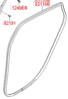 Bezpośrednio od producenta | Uszczelka drzwi tylnych prawych Hyundai I30 (2012-2016) 83130A6200