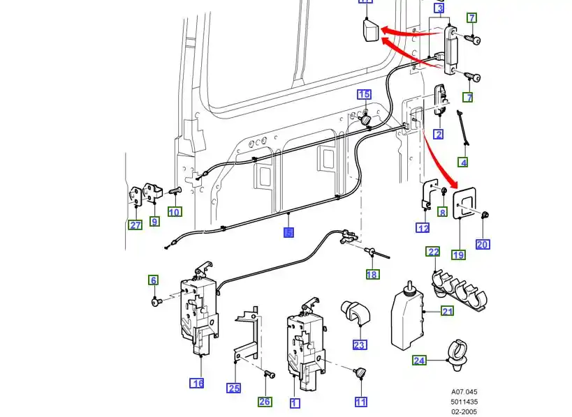 Rabat | Linka zamka drzwi bocznych przesuwnych Ford Transit 2000 2014 4170588