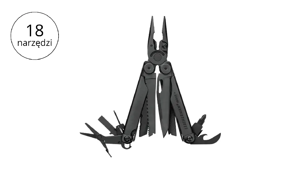 Mega okazja | Leatherman WAVE PLUS Black Multitool 18 narzędzi stal nierdzewna