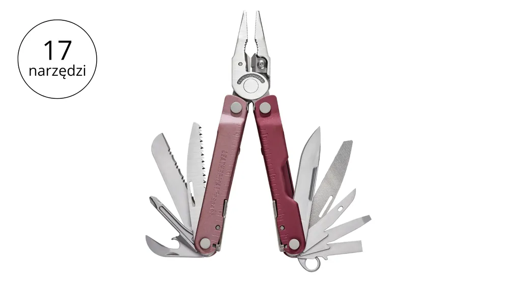 Leatherman REBAR Heathered Cranberry Multitool 17 narzędzi - Dodaj do koszyka
