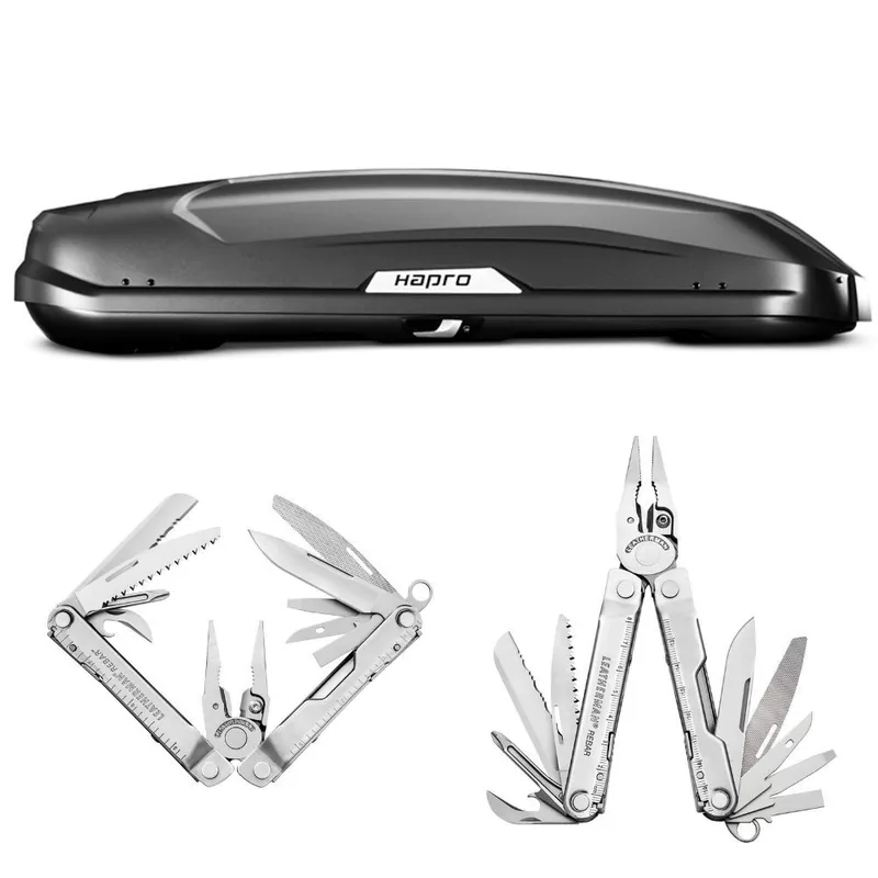 Zestaw Box dachowy Hapro Trivor 560 czarny matowy + Multitool Leatherman Rebar 831557 - Najwyższa jakość